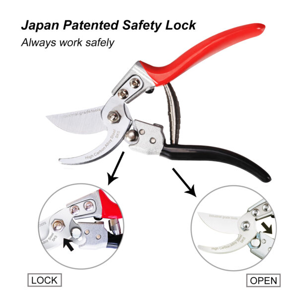 TONMA Pruning Shears [Made in Japan] Professional 8 Inch Premium Plant Garden Scissors Secateurs with Ergonomic Handle (TP-2) - Image 4