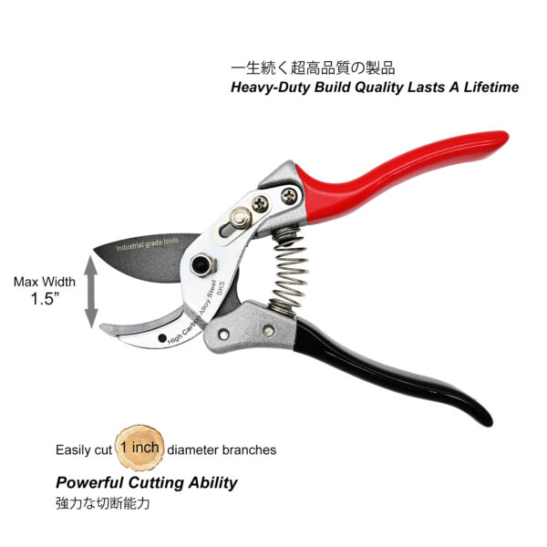 TONMA Anvil Pruning Shears [Made in Japan] 8" Sharp Garden Shears for Gardening, Heavy Duty Hedge Trimmers, Garden Clippers, Pruner, Garden Tools Pruning Scissors for Indoor & Outdoor Plants, Branch (TP-6) - Image 3
