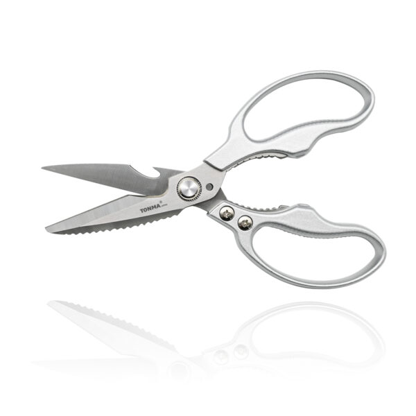 TONMA [Made in Japan] Kitchen Shears Heavy Duty, Multipurpose Stainless Steel Poultry Shears Dishwasher Safe, Japanese Kitchen Scissors Sharp Non-Slip Cooking Scissors for Chicken, Fish, Food, Herbs (TKM-6)