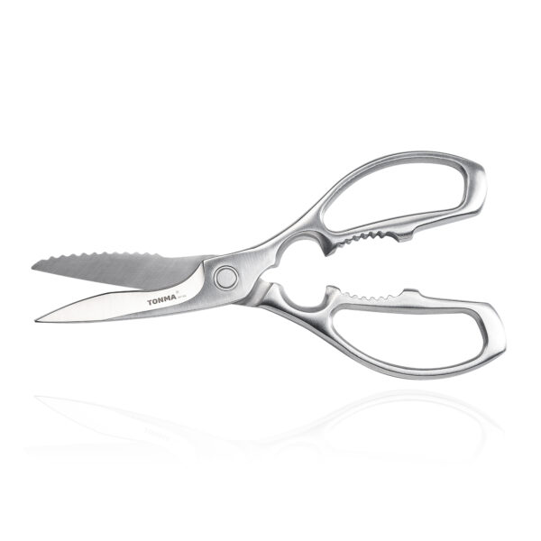 TONMA Kitchen Shears Heavy Duty [Made in Japan], All Stainless Steel Japanese Poultry Shears, Sharp Kitchen Scissors All Purpose (TK-3)