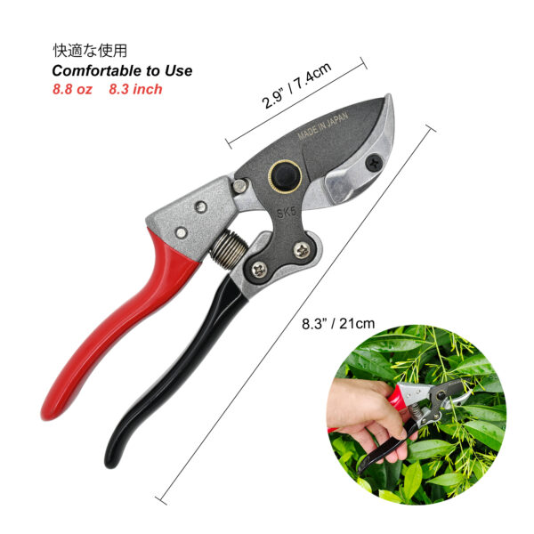 TONMA Anvil Pruning Shears [Made in Japan] 8" Sharp Garden Shears for Gardening, Heavy Duty Hedge Trimmers, Garden Clippers, Pruner, Garden Tools Pruning Scissors for Indoor & Outdoor Plants, Branch (TP-6) - Image 4