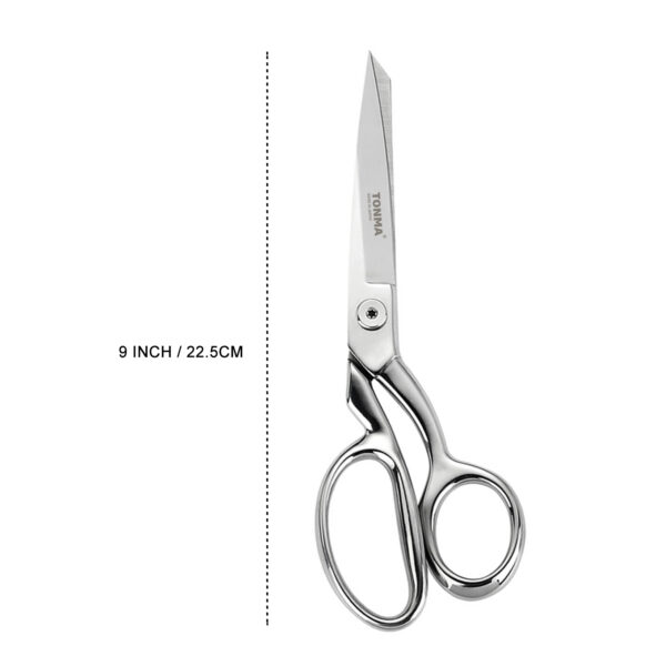 TONMA Sewing Scissors [Made in Japan] 9 Inch Professional Fabric Scissors, Industrial Japanese Solid Stainless Steel Dressmaker Tailor Shears, Ideal for Cutting Fabric Cloth Denim Leather (TFS-1) - Image 3